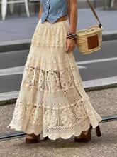 Openwork Crochet Maxi Skirt Boho Chic & Elegant