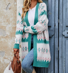 Claire Geometric Print Cardigan