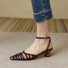 Point Toe Block Heels Pumps