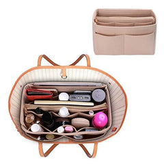 Premium Felt Purse Organizer with Zipper & Detachable Wallet Pocket