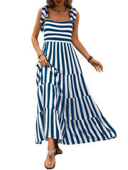 Riviera Days Tie-Strap Maxi Dress