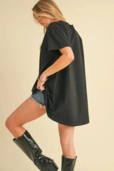 Round Neck Short Sleeve Oversized T-Shirt