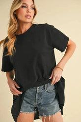 Round Neck Short Sleeve Oversized T-Shirt