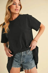 Round Neck Short Sleeve Oversized T-Shirt