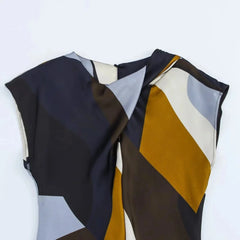 Satin Feel Printed Midi Dress