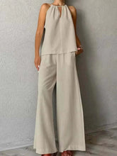 Sleeveless Top and High Rise Pants Set
