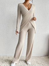 Soft Draping Meets Style: Long Sleeve Top & Pants Set