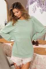 Terry Puff Shoulder Sweatshirt