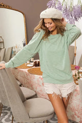 Terry Puff Shoulder Sweatshirt