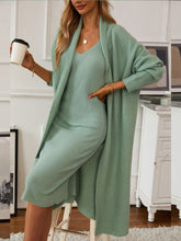 The Essential Soft and Comfy V-Neck Cami Dress and Cardigan Sweater Set