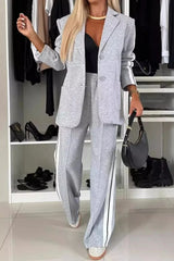 Two-Piece Classic Suit Buttoned & Pocketed
