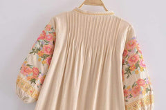 Aegle Tassel Embroidered Mini Dress