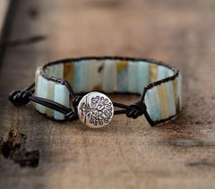 Amazonite Stone Tree Of Life Bracelet