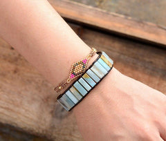 Amazonite Stone Tree Of Life Bracelet