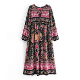 Amina Black Floral Dress