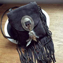 Tassel Suede Crossbody Bag