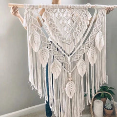 Big White Macrame Bohemian Wall Tapestry