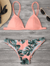 Palm Leaf Bikini Set in Pink