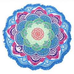 Lotus Mandala Tassel Round Mat
