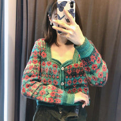 Callia Cropped Knitted Cardigan