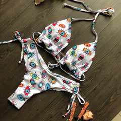 Colorful Evil Eye Bikini Set