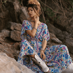 Floral Love Birds Maxi Dress