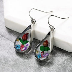 Floral Water Drop Earrings