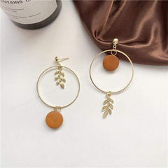 Hoop and Leaf Earrings