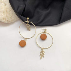 Hoop and Leaf Earrings