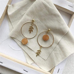 Hoop and Leaf Earrings