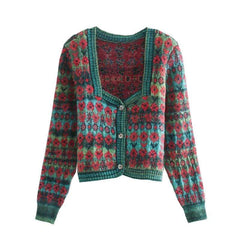 Callia Cropped Knitted Cardigan