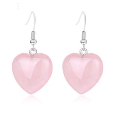 Natural Stones Heart Drop Earrings