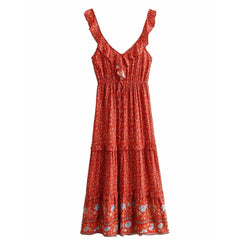 Nena Maxi Dress in Red