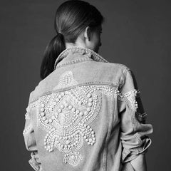Paris Pearls Jean Jacket