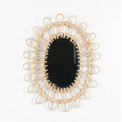 Rattan Oval Mirror