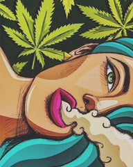 Stoner Girl Lifestyle Spray Paint Canvas Art
