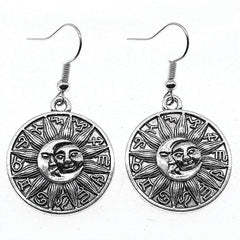 Sun and Moon Round Earrings