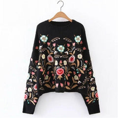 Embroidered Knit Sweater