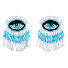 Beaded Evil Eye Earrings
