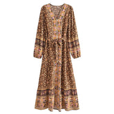 Alasia Boho Maxi Dress - Brown