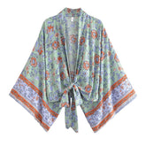 Cosmos Cropped Kimono in Green