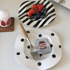 Dotted & Striped Irregular Desert Plates