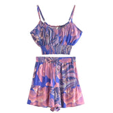 Cosmic Cloud Boho Two Piece Set in Blue