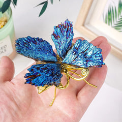 Blue Titanium Aura Kyanite Butterfly