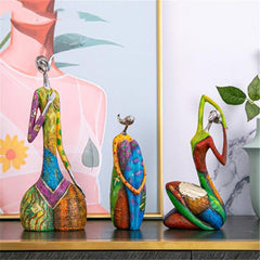 Abstract Colorful Woman Sculpture Figurine