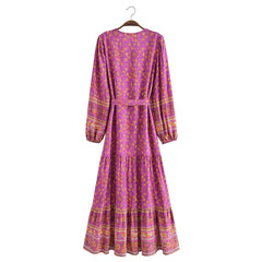 Alasia Boho Maxi Dress - Red