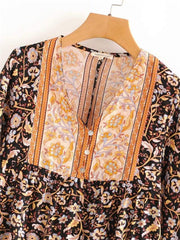 Amabel Boho Blouse in Black