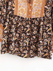 Amabel Boho Blouse in Black