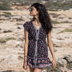 Amaryllis Floral Mini Dress