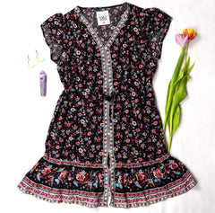 Amaryllis Floral Mini Dress